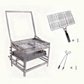 360° Rotating Adjustable Charcoal BBQ Grill, Portable Outdoor Camping Grill